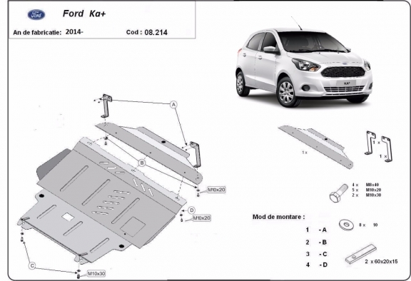 Cubre carter metalico Ford KA+