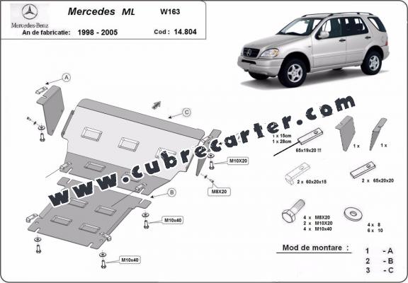 Cubre carter metalico Mercedes ML W163