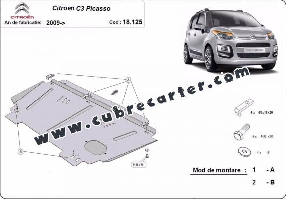 Cubre carter metalico Citroen C3 Picasso