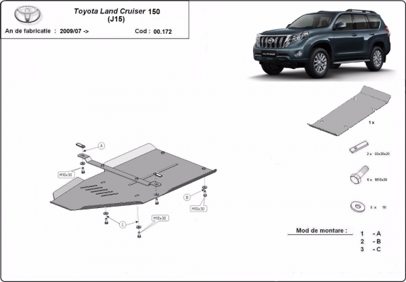 Protector de la caja de cambios Toyota Land Cruiser 150