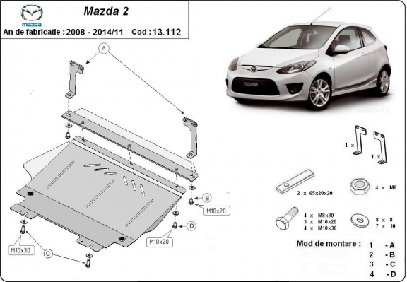 Cubre carter metalico Mazda 2