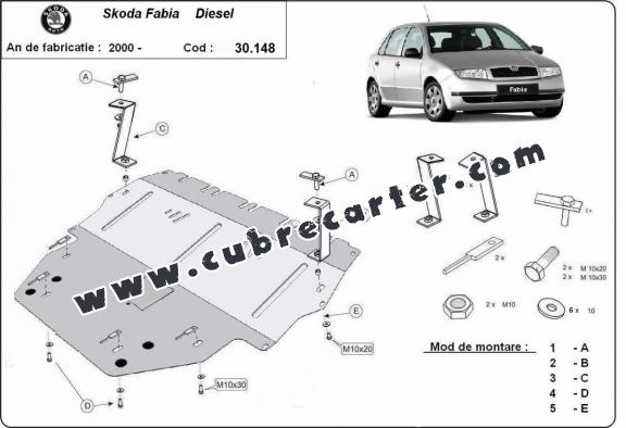 Cubre carter metalico Skoda Fabia Diesel