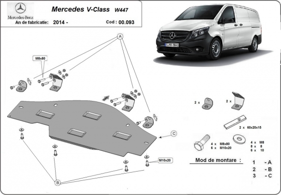 Protector del sistema Stop&Go Mercedes V-Class W447 - 1.6 D