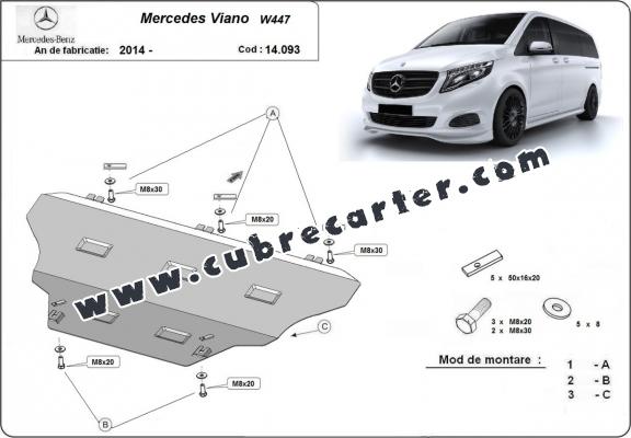 Cubre carter metalico Mercedes Viano W447, 4x2, 1.6 D