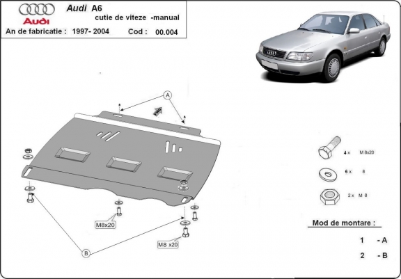 Protector de la caja de cambios Audi A6 - Manual