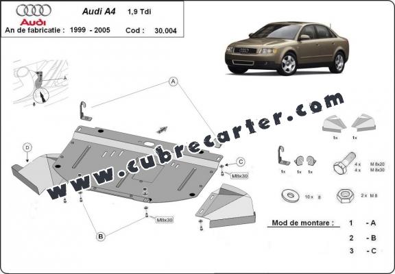 Cubre carter metalico Audi A4  B6, 1.9 Tdi