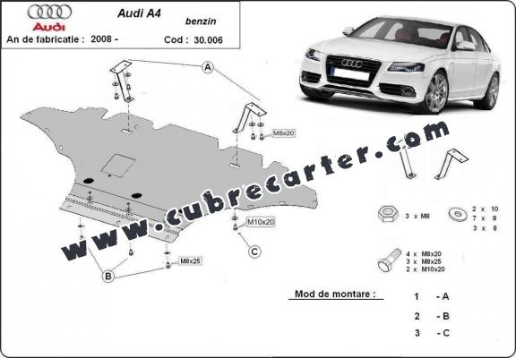 Cubre carter metalico Audi A4 B8, gasolina