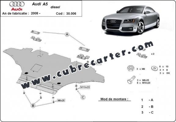 Cubre carter metalico Audi A5, diesel