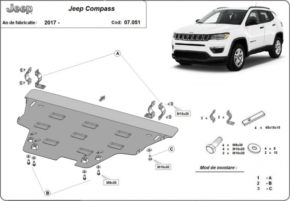 Cubre carter metalico Jeep Compass