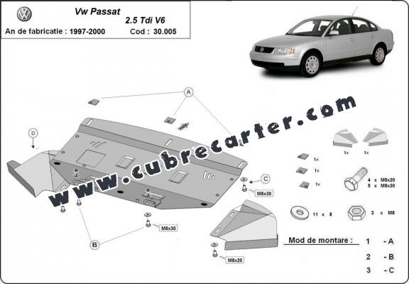 Cubre carter metalico VW Passat B5  2.5 TDI V6