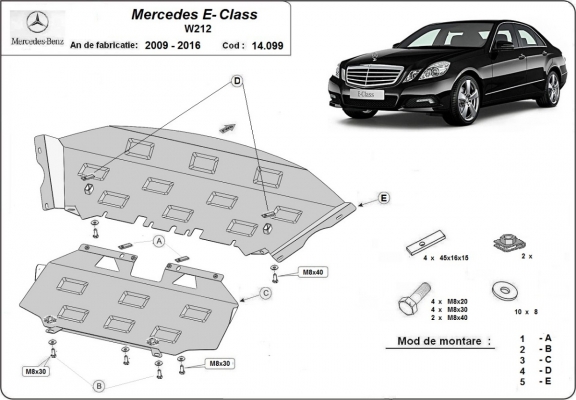 Cubre carter metalico Mercedes E-Classe W212