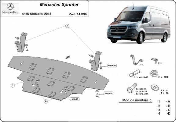 Cubre carter metalico Mercedes Sprinter - RWD