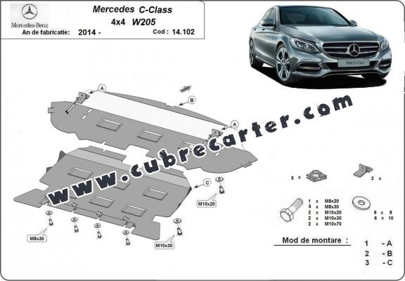 Cubre carter metalico Mercedes C-Class W205 4x4