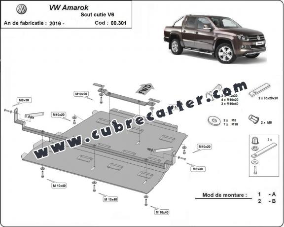 Protección de caja de cambios y diferencial Volkswagen Amarok -  V6 automat