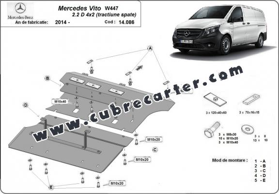 Cubre carter metalico Mercedes Vito W447 - 4X2 