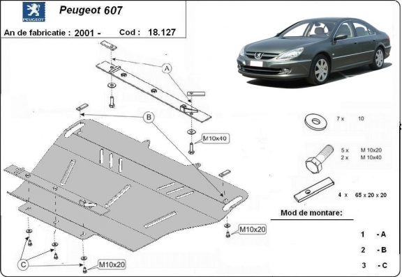 Cubre carter metalico Peugeot 607