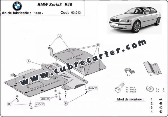 Cubre carter metalico BMW Seria 3 E46 - gasolina