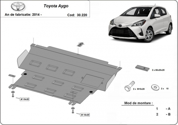 Cubre carter metalico Toyota Aygo AB40