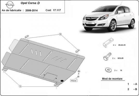 Cubre carter metalico Opel Corsa D