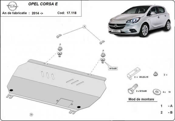 Cubre carter metalico Opel Corsa E