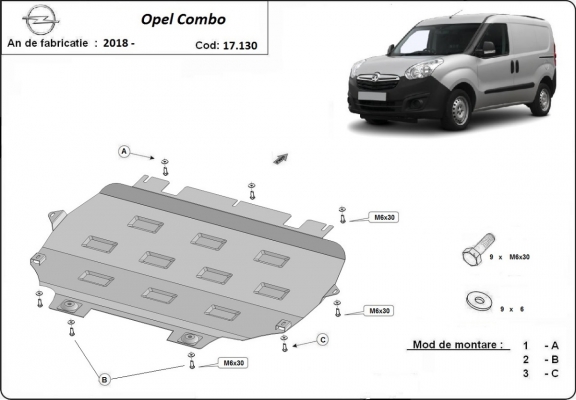 Cubre carter metalico Opel Combo E