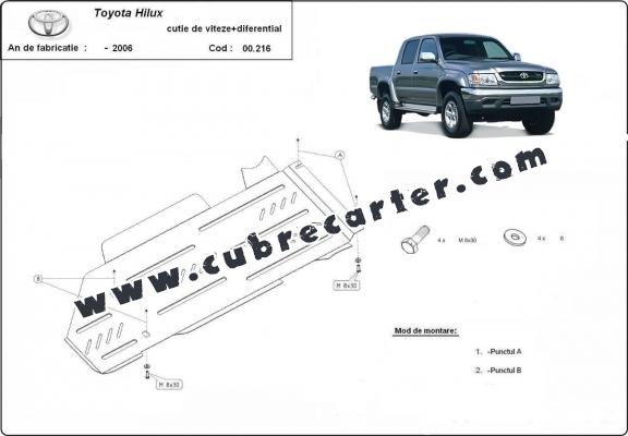 Protección de caja de cambios y diferencial Toyota Hilux