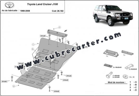 Cubre carter metalico Toyota Land Cruiser J100