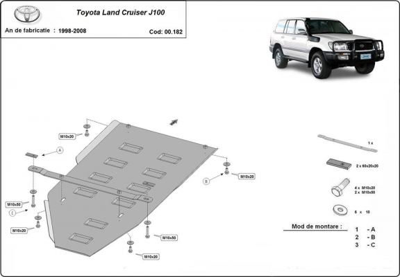 Protector de la caja de cambios Toyota Land Cruiser J100