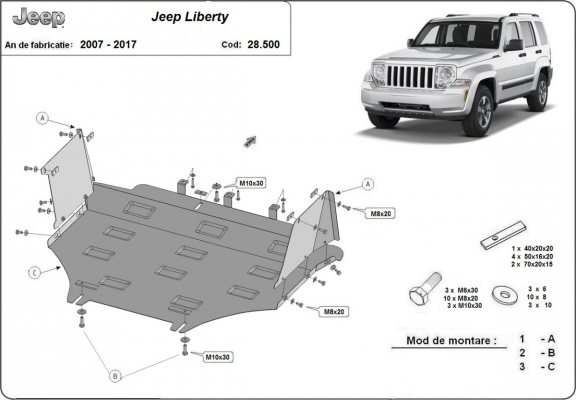 Cubre carter metalico Jeep Liberty
