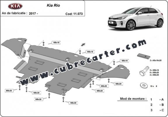 Cubre carter metalico Kia Rio 4