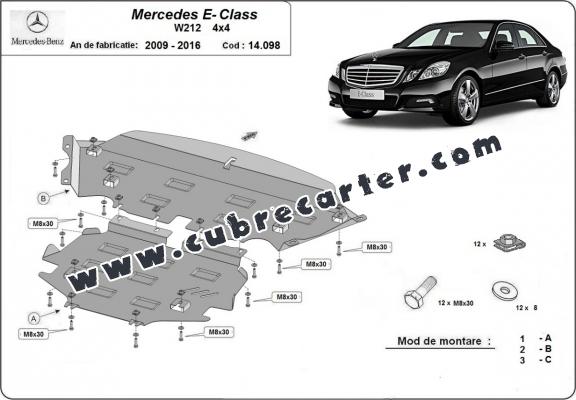 Cubre carter metalico Mercedes E-Classe W212 - 4x4