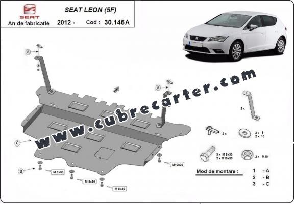 Cubre carter metalico Seat Leon - Caja de cambios automática