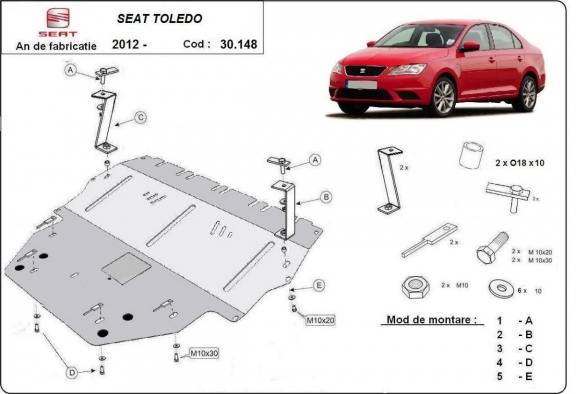Cubre carter metalico Seat Toledo 4