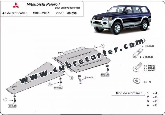 Protección de caja de cambios y diferencial Mitsubishi Montero Sport 1