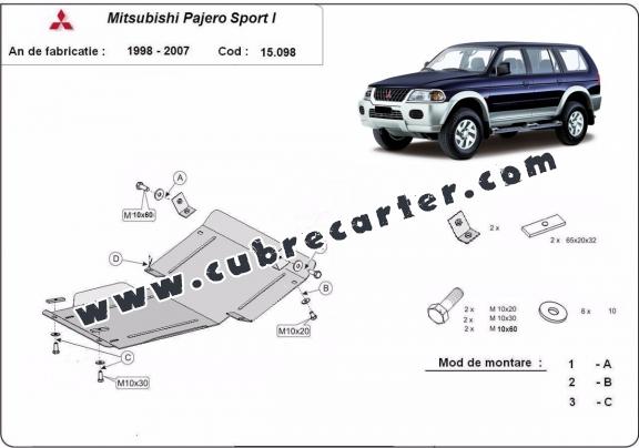 Cubre carter metalico Mitsubishi Pajero Sport 1