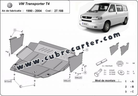 Cubre carter metalico VW Transporter T4 Caravelle