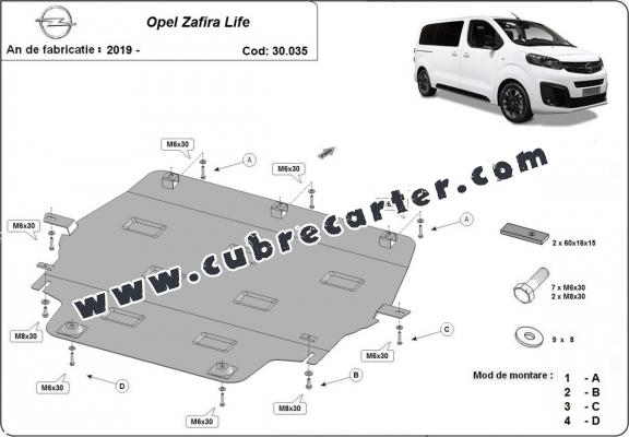 Cubre carter metalico Opel Zafira Life