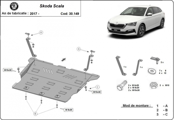 Cubre carter metalico Skoda Scala