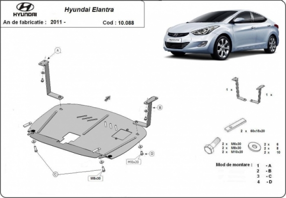 Cubre carter metalico Hyundai Elantra 2