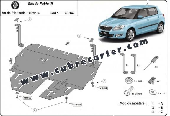 Cubre carter metalico Skoda Fabia 3