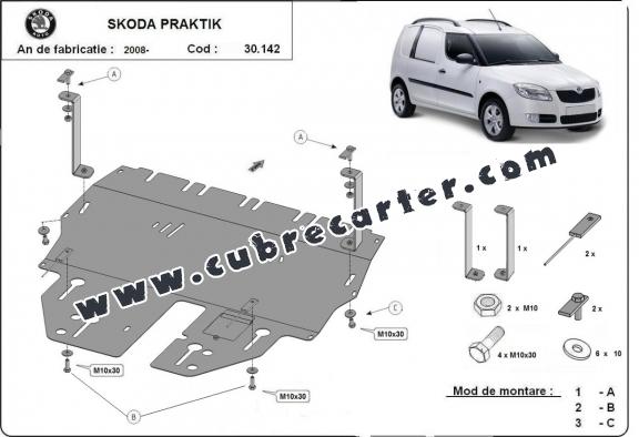 Cubre carter metalico Skoda Praktik