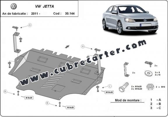 Cubre carter metalico Volkswagen VW Jetta