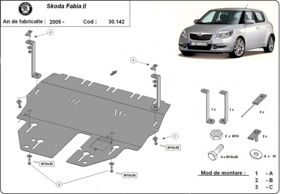 Cubre carter metalico Skoda Fabia 2