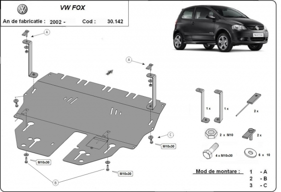 Cubre carter metalico VW Fox