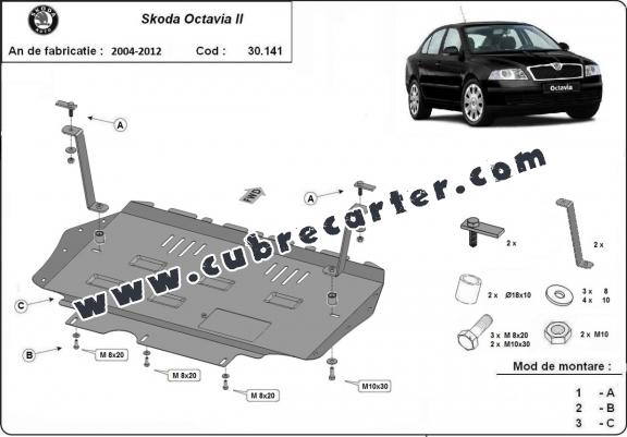 Cubre carter metalico Skoda Octavia 2