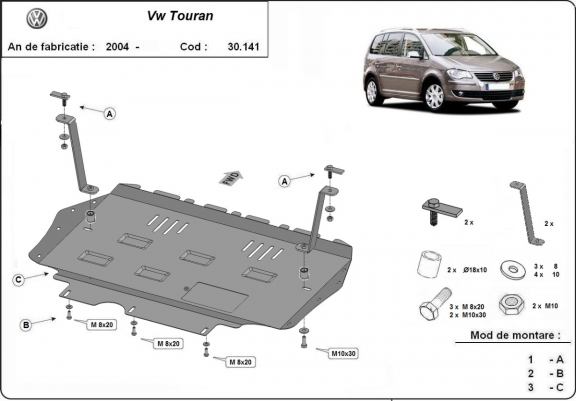 Cubre carter metalico Volkswagen Touran