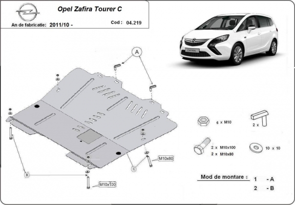 Cubre carter metalico Opel Zafira C