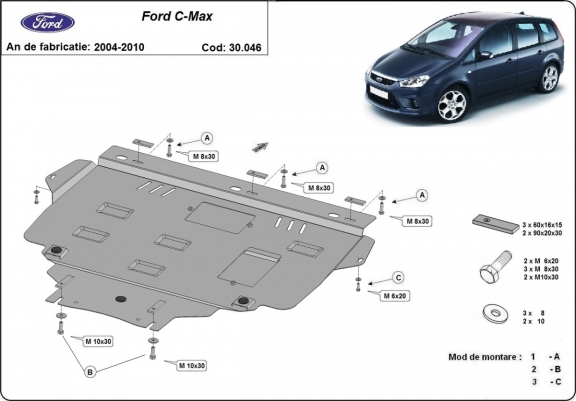 Cubre carter metalico Ford C - Max