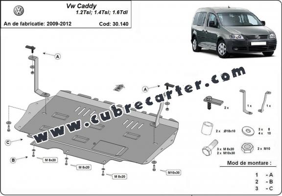 Cubre carter metalico Volkswagen Caddy