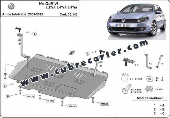 Cubre carter metalico VW Golf 6